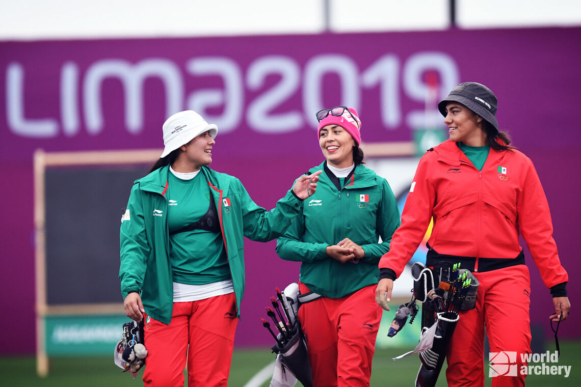 The Mexican recurve women’s team at the Pan American Games in 2019.