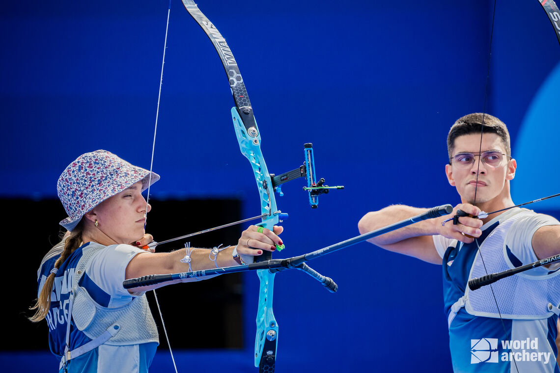 Lisa Barbelin and Thomas Chirault experiencing Paris 2024 Olympics together.