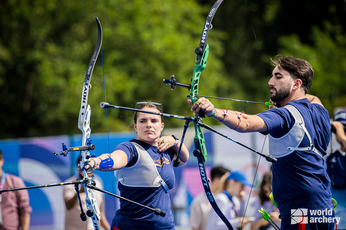 Elia Canales and Pablo Acha training at Paris 2024 Olympic Games.