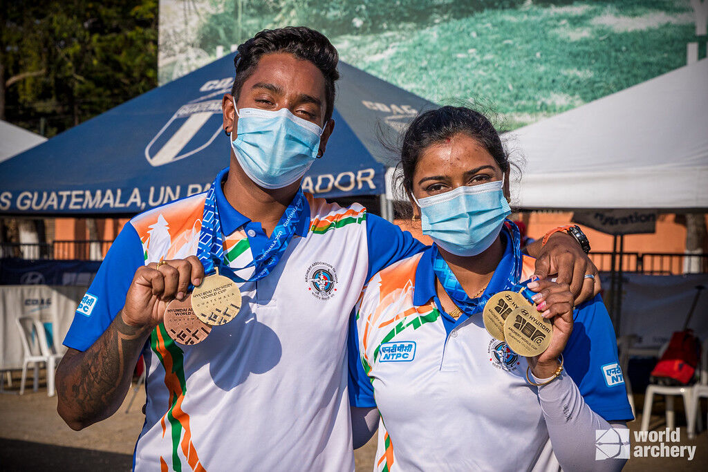 Atanu Das and Deepika Kumari won individual golds at the first stage of the 2021 Hyundai Archery World Cup in Guatemala City.