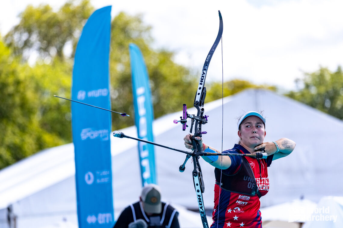 Casey Kaufhold winning first Archery World Cup stage in Paris 2023.