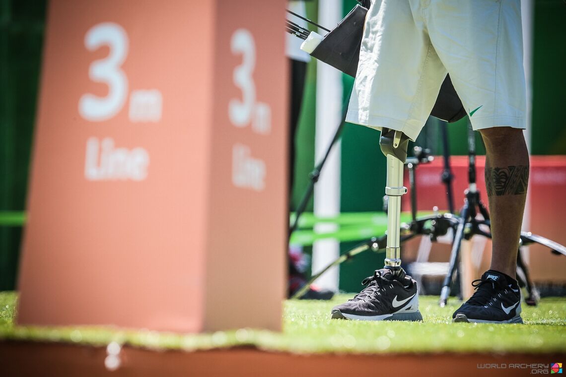 An archer in the arena at the Rio 2016 Paralympic Games.