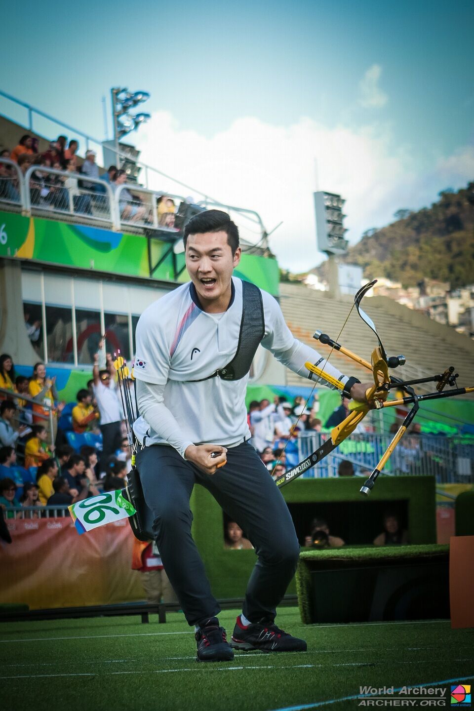 Ku Bonchan celebrates winning the Rio 2016 Olympic Games.