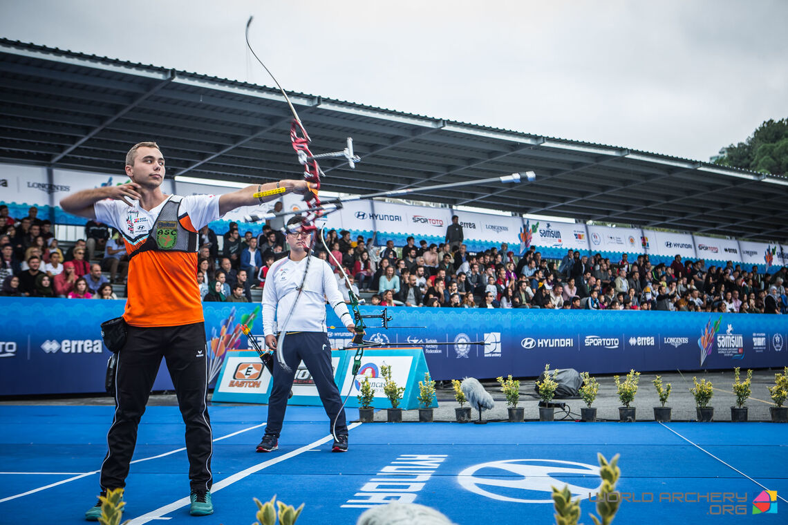The arena at the 2018 Hyundai Archery World Cup Final in Samsun, Turkey.