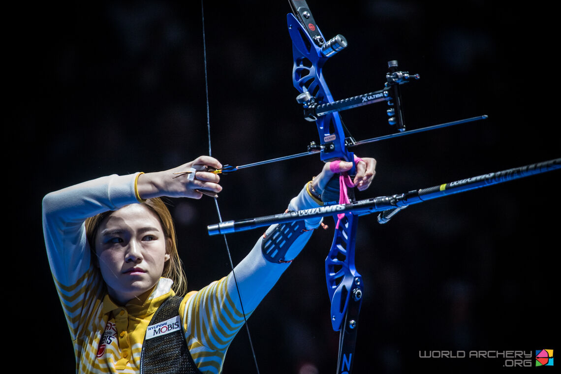 Sim Yeji shoots her way to gold at the Sud de France – Nimes Archery Tournament in 2020.