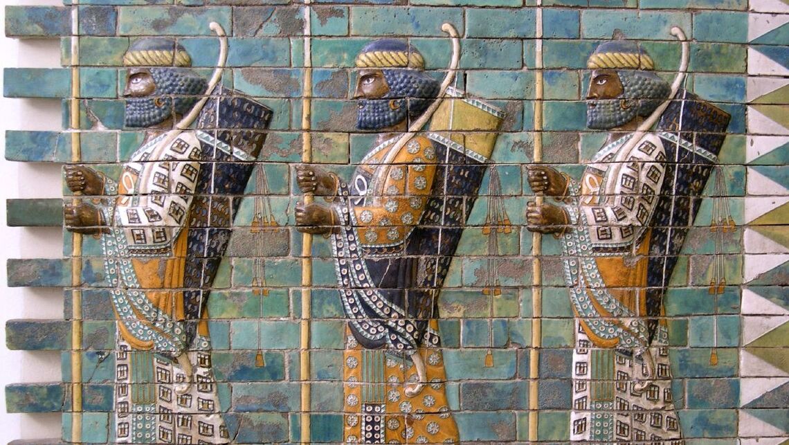 Persian archers in a relief at the Berlin museum.