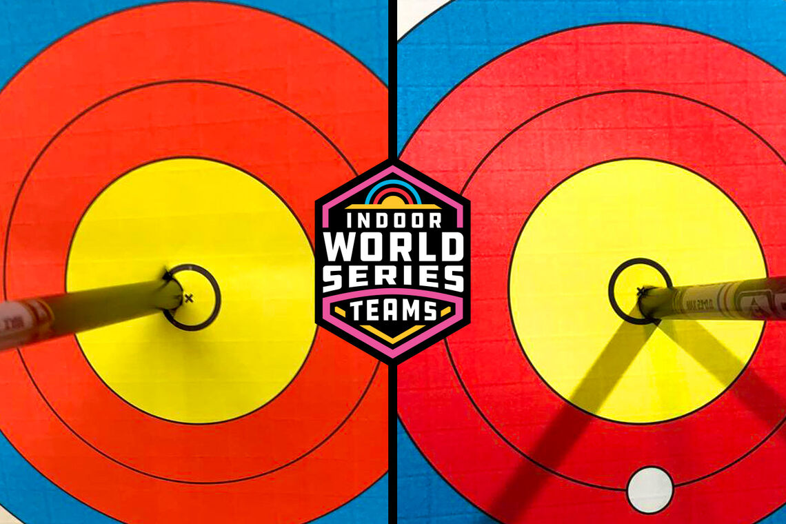 The shoot-off arrows of Team Easton (left) and Arc Système (right).
