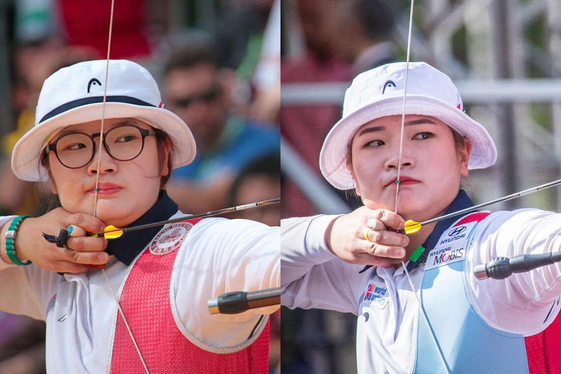 Kang Chae Young in Shanghai in 2015 (left) and Moscow in 2019 (right).