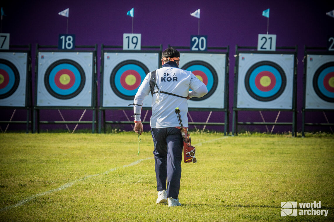 Oh Jin Hyek on the training field at the Tokyo 2020 Olympic Games.