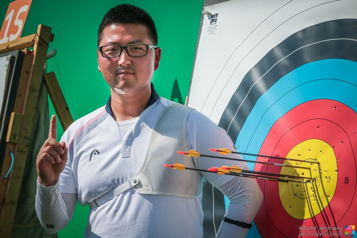 Kim Woojin after shooting a new world record at Rio 2016.