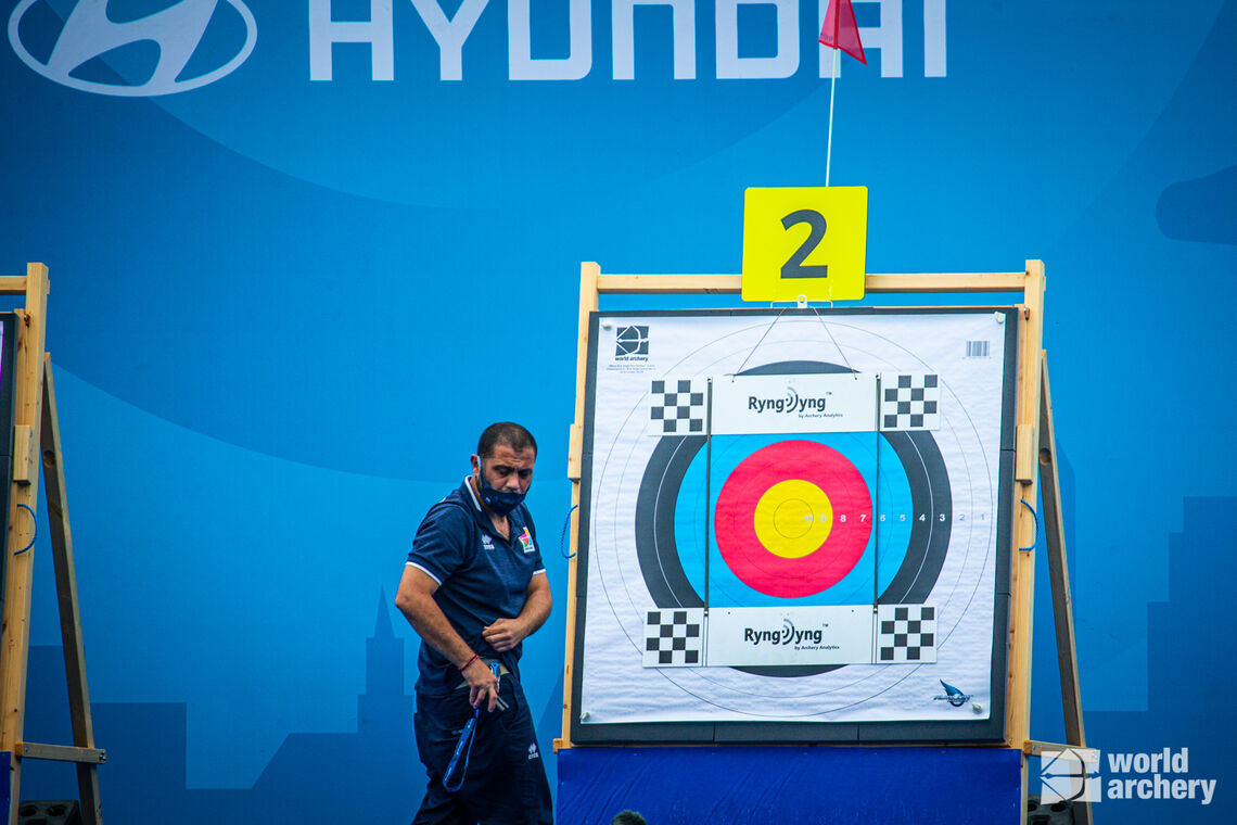 Triangulating recurve targets for the RyngDyng during competition.