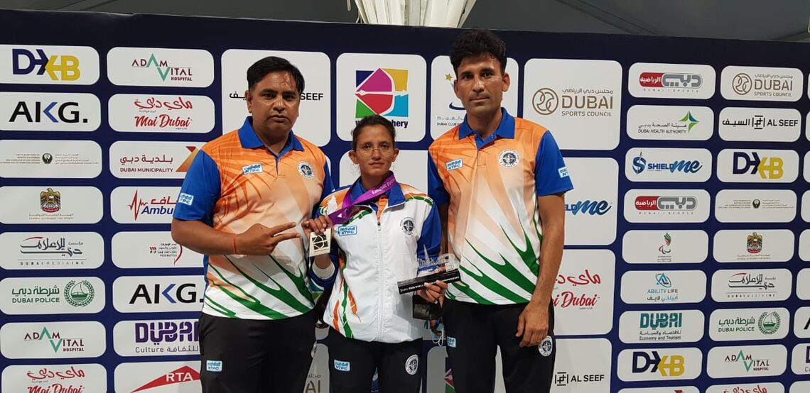 Pooja Jatyan with her silver medal at Dubai 2022