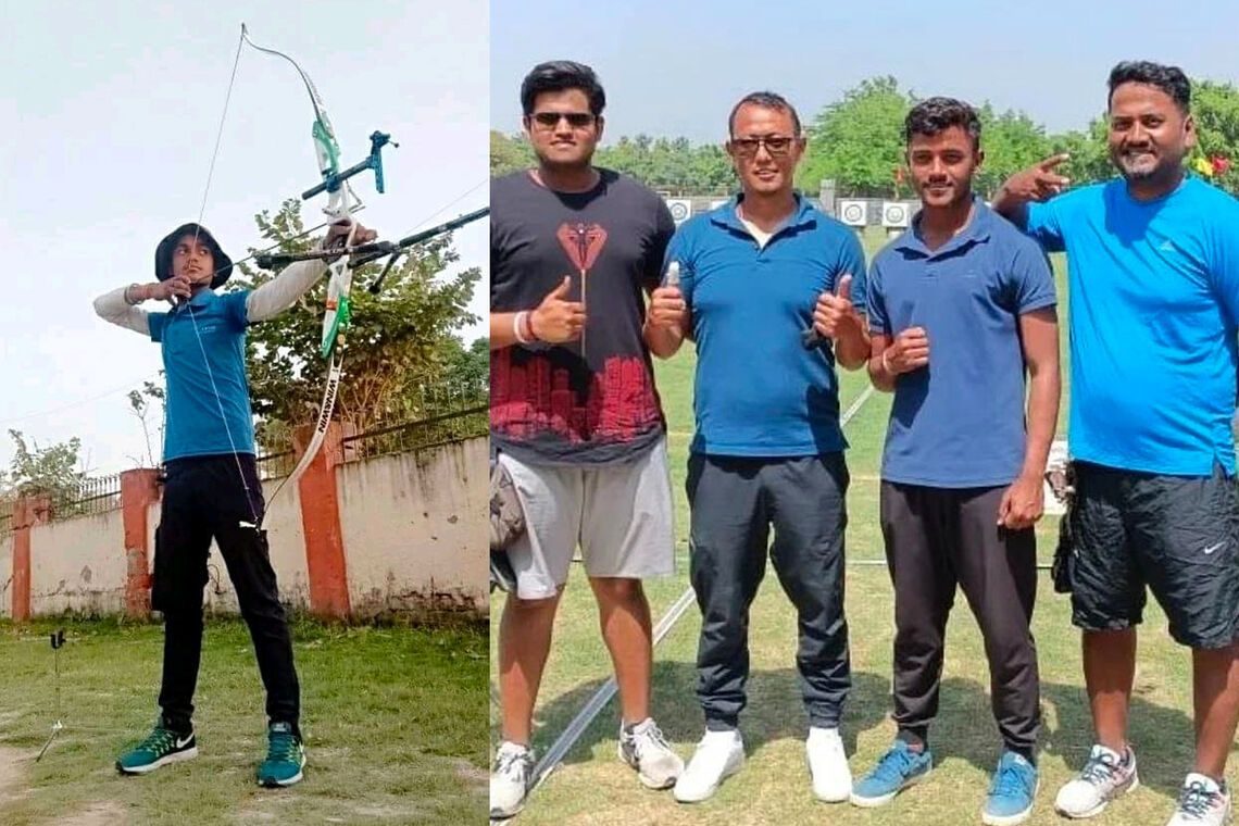 Neeraj Chauhan and the Indian recurve men’s team for 2022