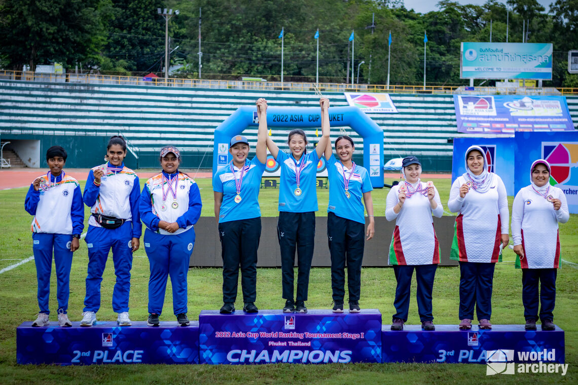 Thailand's compound women's team win gold at the 2022 Asia Cup - Stage 1