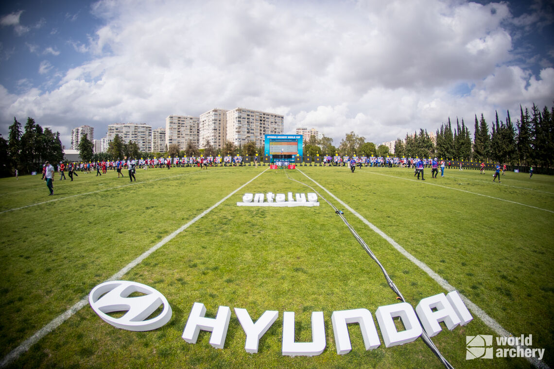 The first day of qualification in Antalya at the 2022 Hyundai Archery World Cup