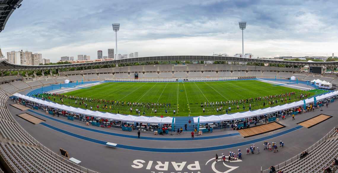 Panoramic shot of the Paris 2022 qualification stadium