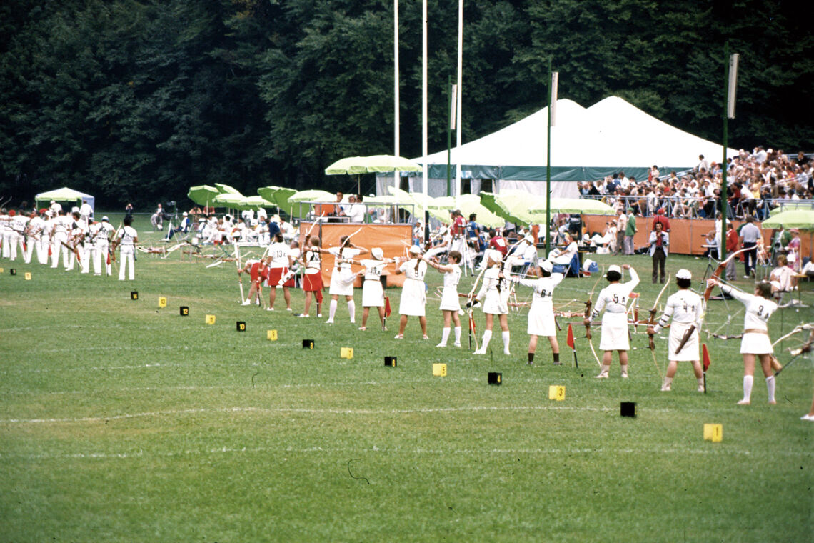 The archery field at the Munich 1972 Olympic Games.