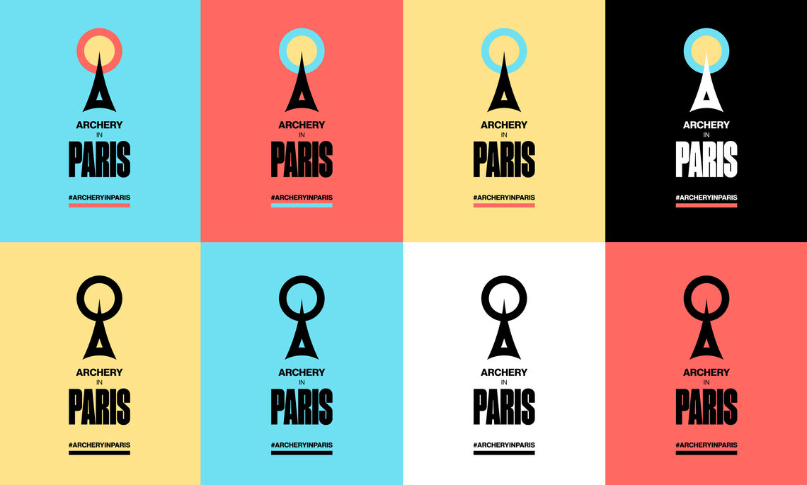 Archery in Paris logo/colour variations.