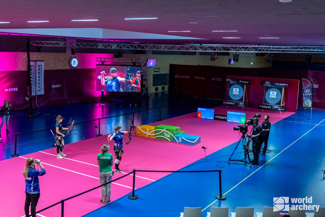 An arena was set-up in the middle of the main range for finals at the Lausanne Challenge.