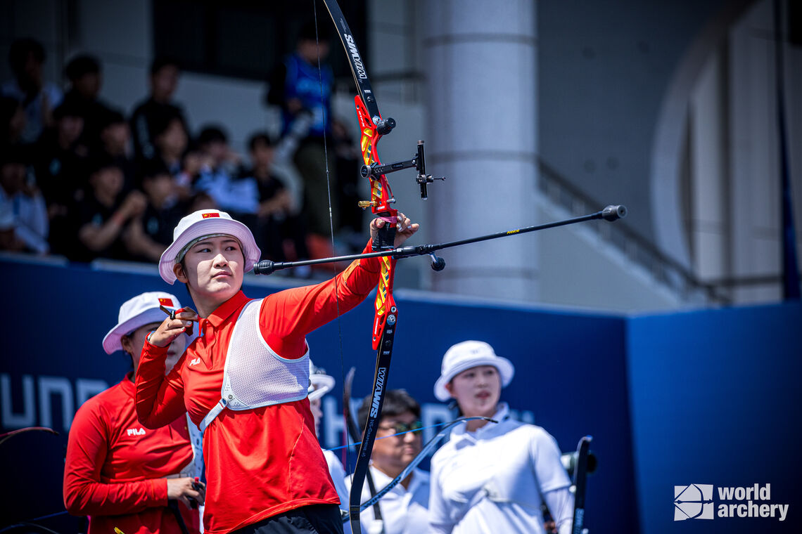 The arena at the Yecheon Jinho International Archery Field was full with the home crowd.