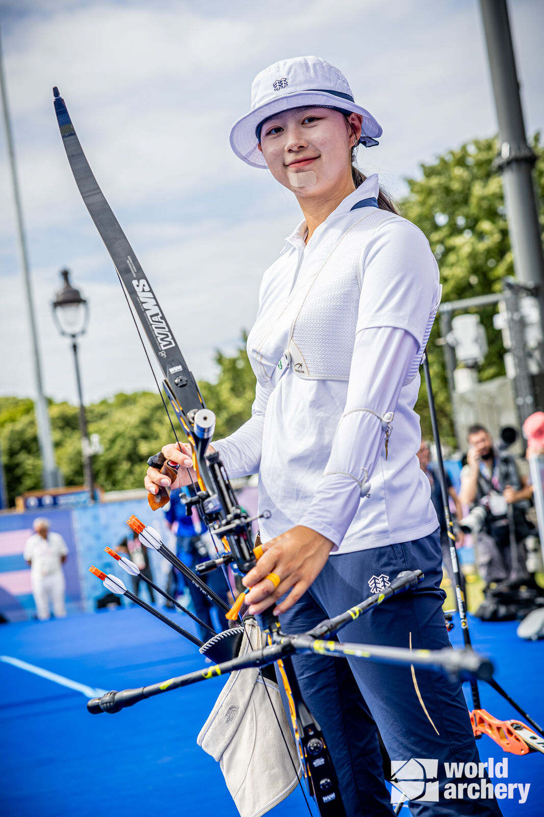 Lim Sihyeon poses during the qualifying round at the 2024 Olympics.