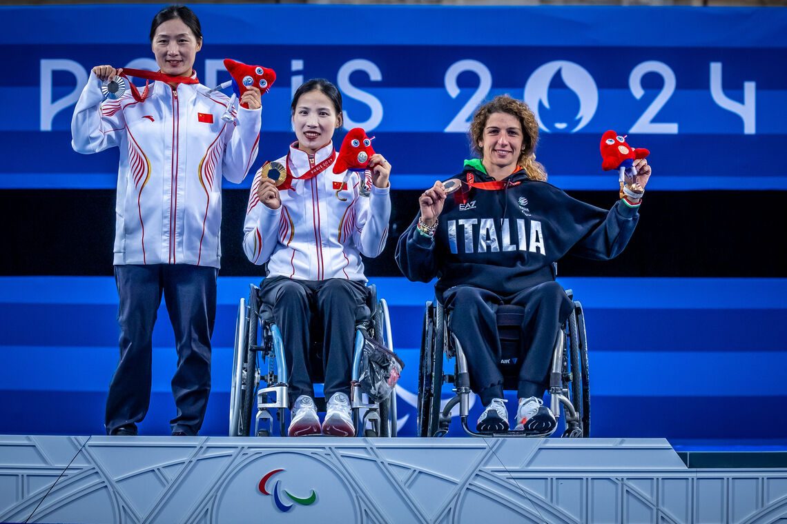 Wu Chunyan, Wu Yang, Elisabetta Mijno, Archery Paralympic Games Paris 2024