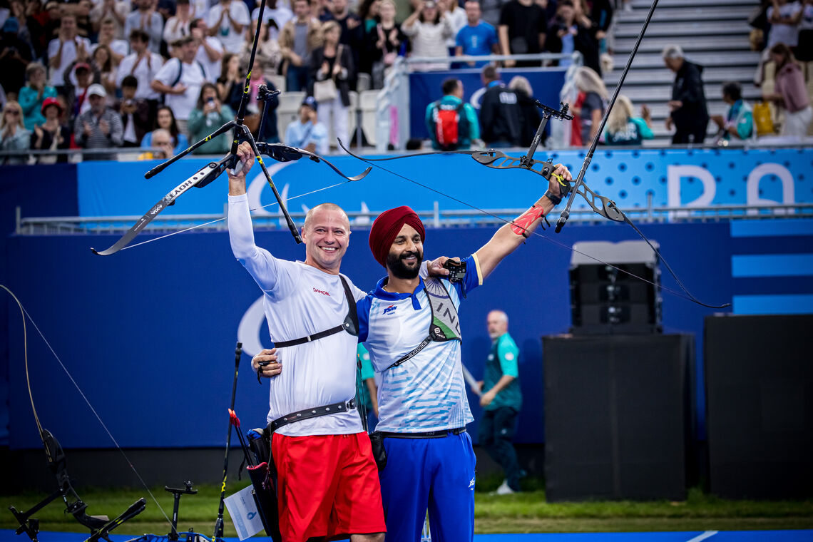 Harvinder Singh, Lukasz Ciszek, Archery Paralympic Games Paris 2024