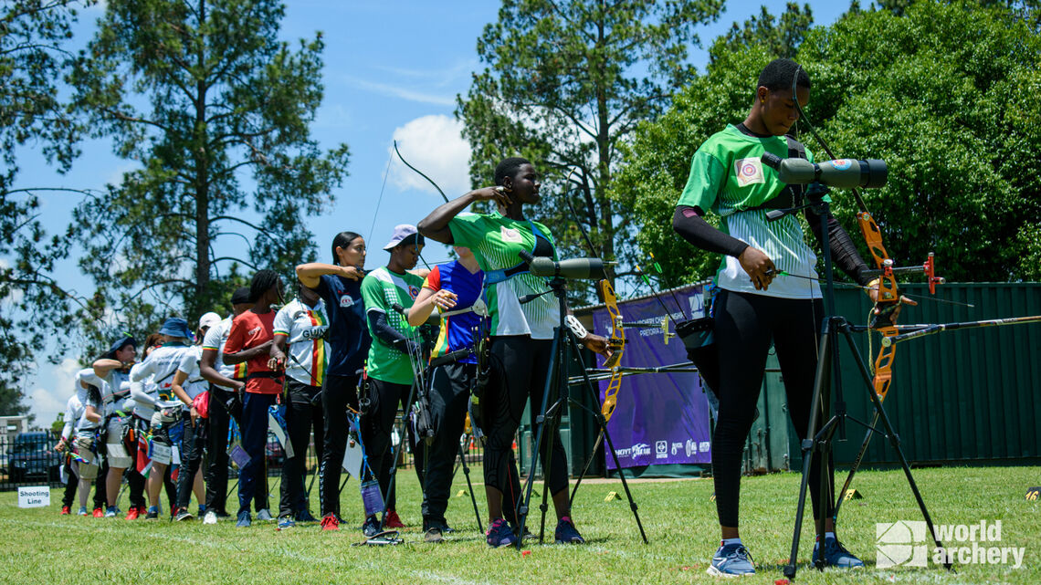 The shooting line at the 2022 African Championships.
