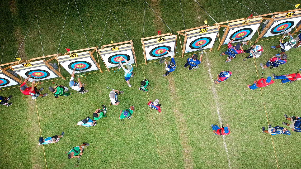 The target line during the Pan American Championships in 2019.