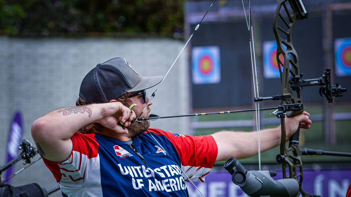 Kris Schaff shoots a world ranking event in Medellin in 2021.