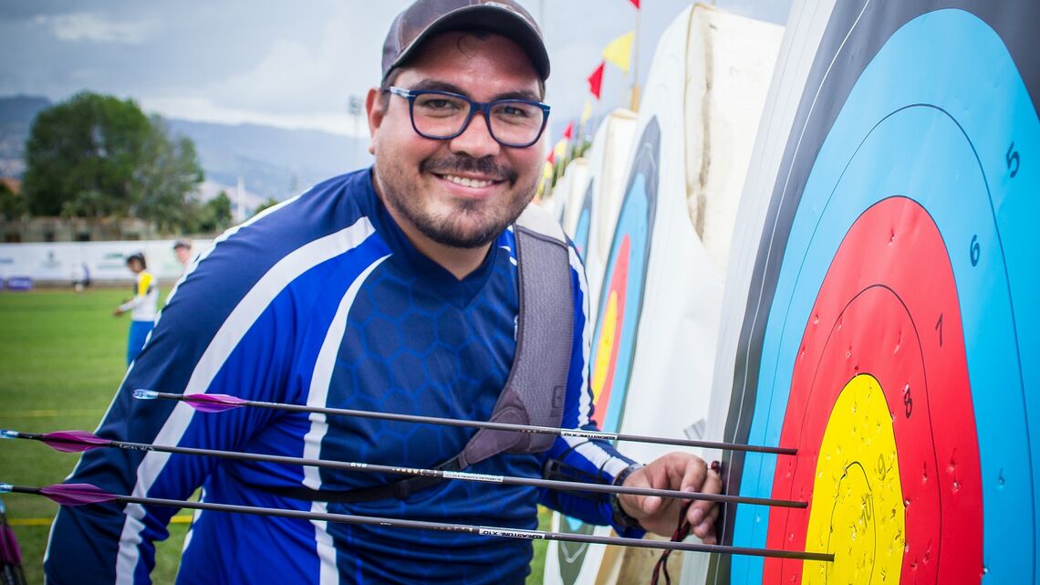 Oscar Ticas smiles during the Americas qualification event for the Rio 2016 Olympic Games held in Medellin.