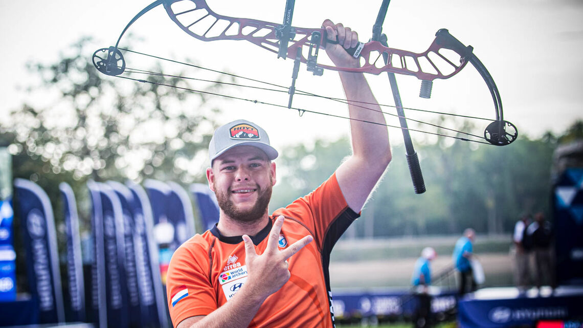 Mike Schloesser at the 2021 Hyundai Archery World Cup Final.