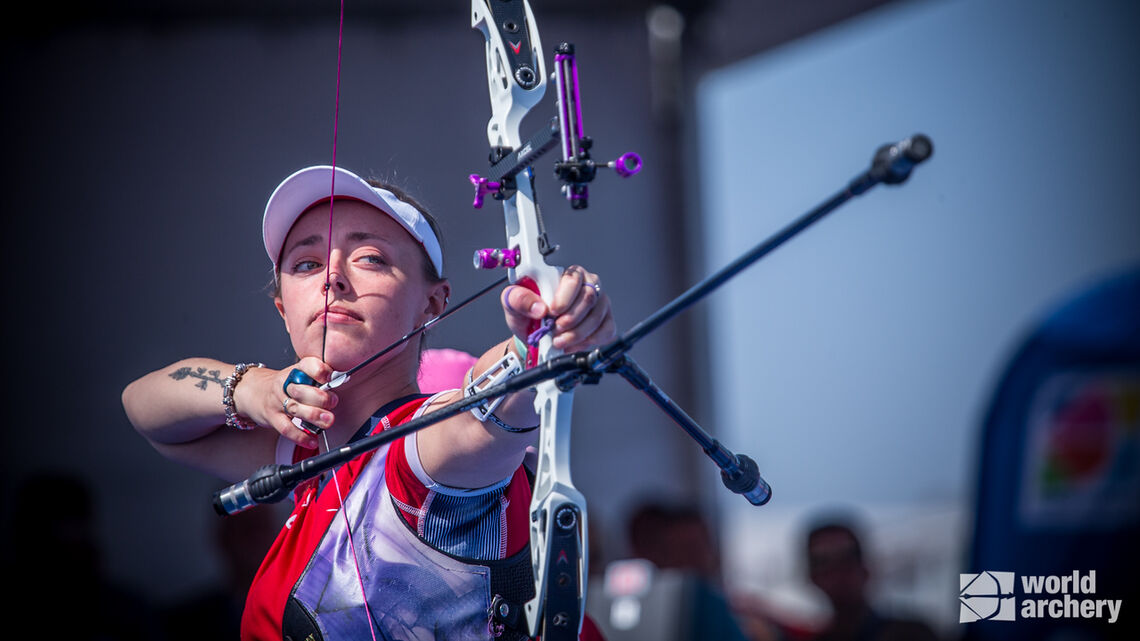Bryony Pitman shoots during the finals in Antalya.
