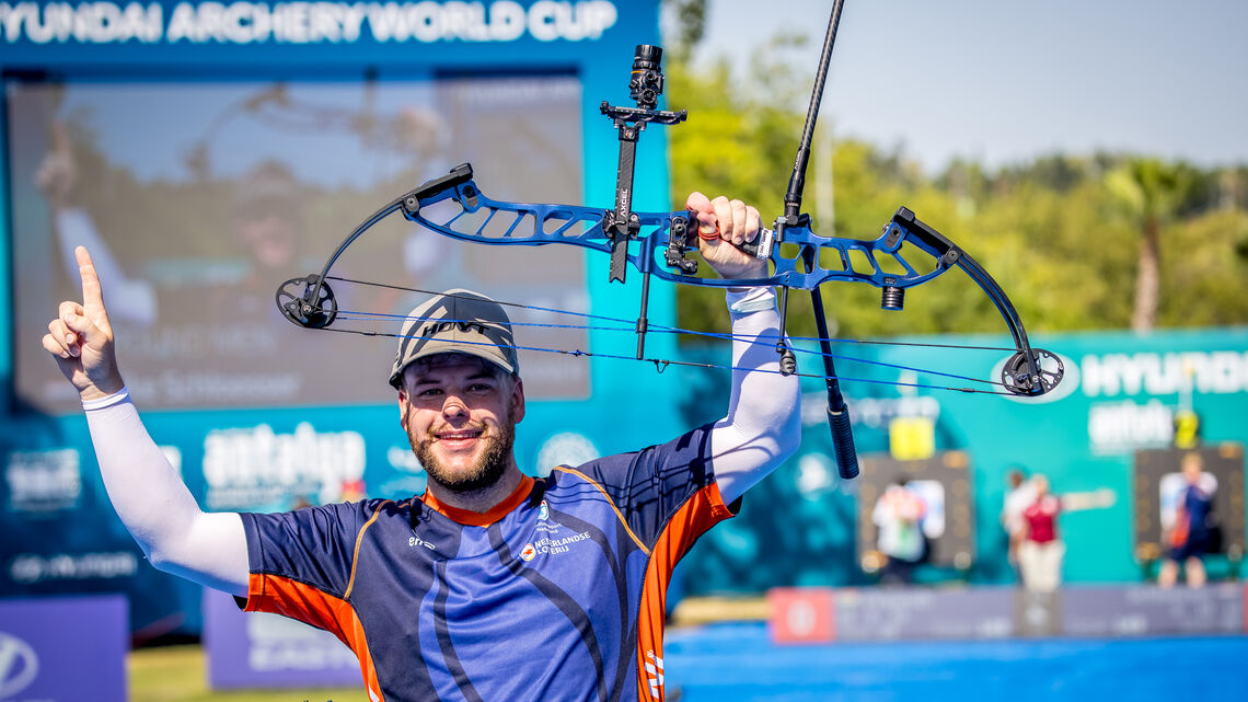 Mike Schloesser wins Hyundai Archery World Cup stage in Antalya 2024.
