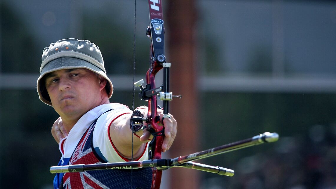 Simon Terry shoots at the London 2012 Olympic Games.