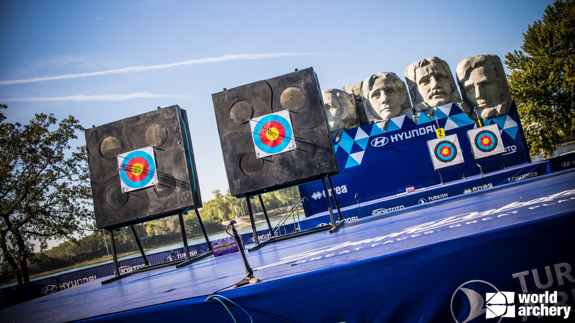Targets in the finals arena in Yankton.