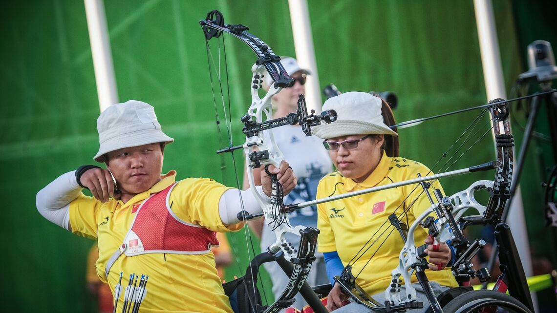 China shoots during the mixed team event at the Tokyo 2020 Paralympic Games.