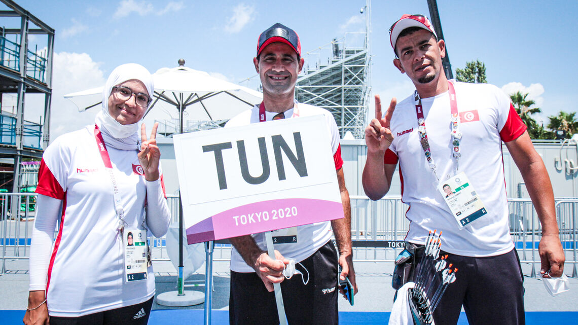 The Tunisian team at the Tokyo 2020 Olympic Games.