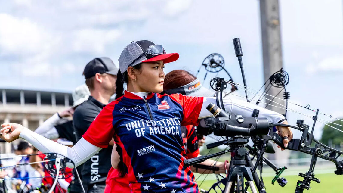 Liko Arreola shoots during practice in Berlin.