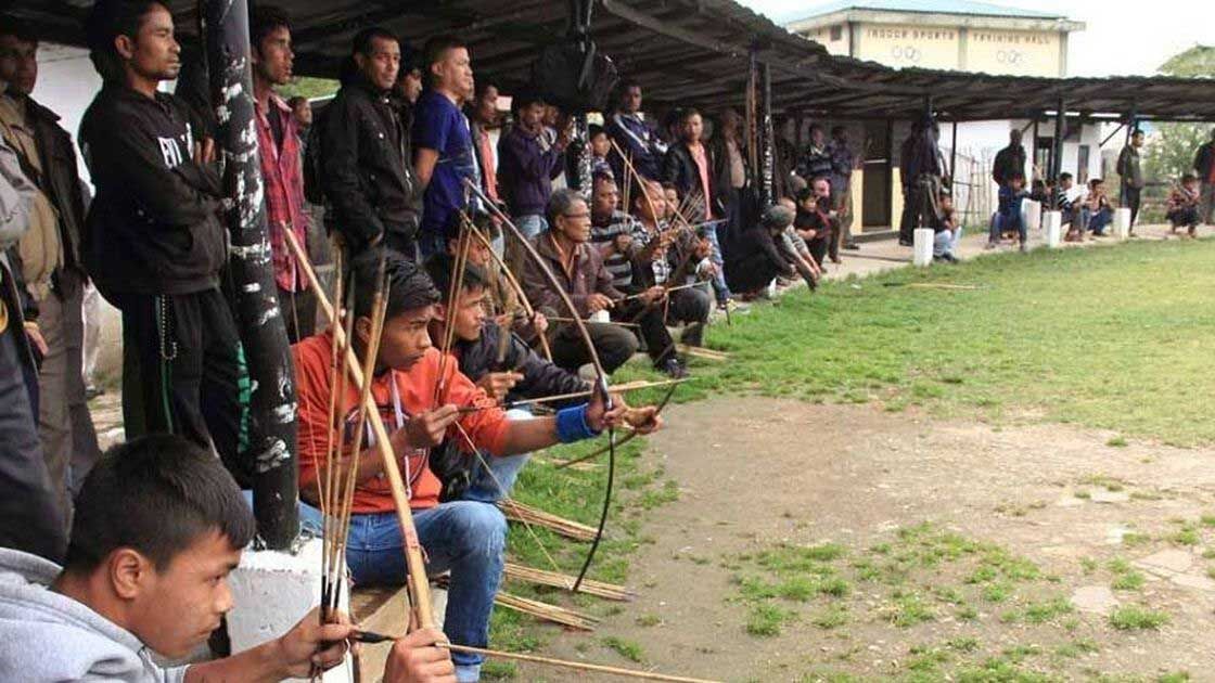 Archers ready to shoot at a Teer game.