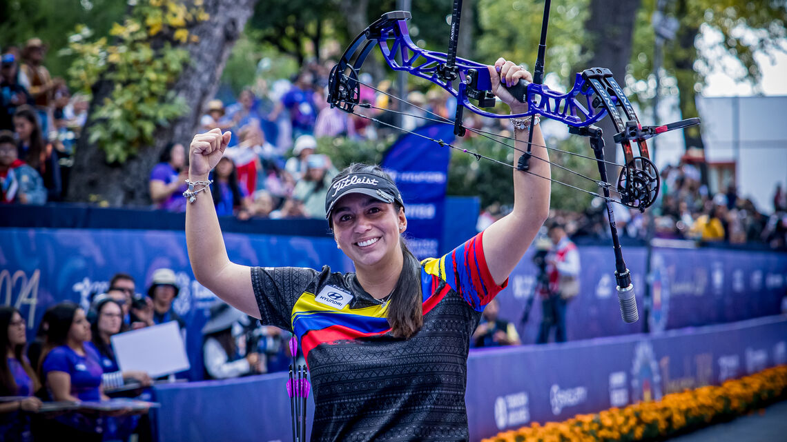 Sara Lopez celebrating.