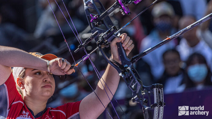 Ella Gibson at the 2022 Hyundai Archery World Cup Final in Tlaxcala.
