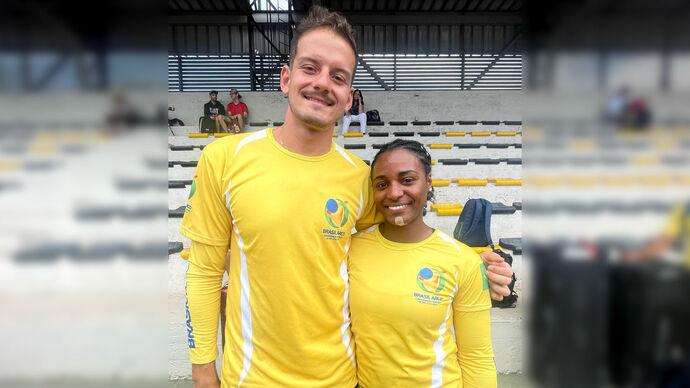 Marcus D’Almeida and Ane Marcelle Dos Santos at the Santiago 2022 Pan Am Championships.