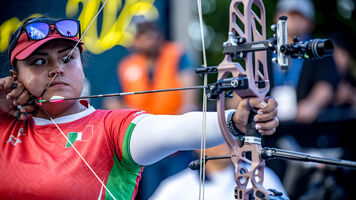 Andrea Becerra represents the host country Mexico at the 2024 Archery World Cup Final.