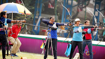 Deepika Kumari shoots during Indian selection trials for 2021.