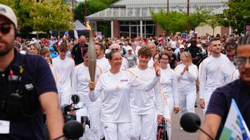 Bérengère Schuh was captain for the Olympic torch team relay in Yonne.