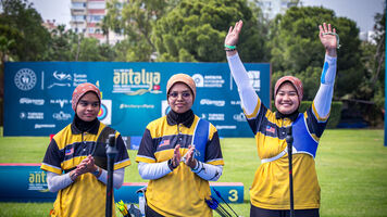 Malaysian women celebrating at final world qualifier 2024.