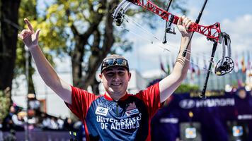 James Lutz celebrating.