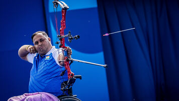 An archer releases an arrow